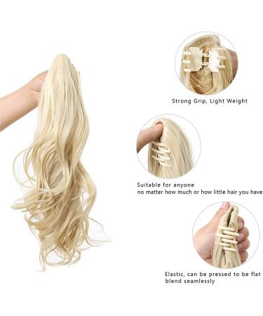 Ombre Curly Hair Ponytail Extensions Claw In Fake Ponytail Tail Hairpiece Long Clip In Synthetic Blonde Pink Wavy Wig 613 Beach Blonde 26inches 26 Inch 613 Beach Blonde - Buy Online on GoSupps.com