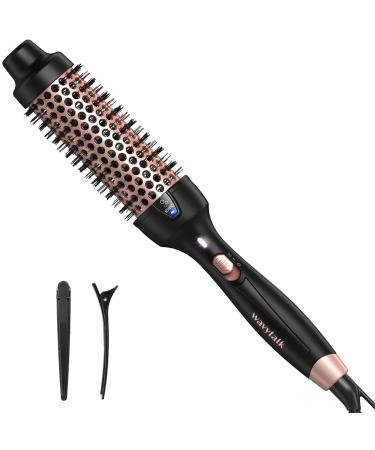 Wavytalk Pro Thermal Brush for Blowout Look 1 1/2 Inch Ionic Heated Round Brush Makes Hair Smoother Dual Voltage Thermal Round Brush Get Natural Curls Easy to Use 30S Fast Heating Rose Gold