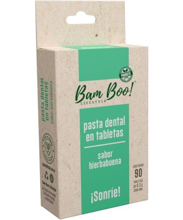 Peppermint Solid Toothpaste 90 Tablets Bam Boo! Lifestyle (Peppermint) - Buy Online on GoSupps.com