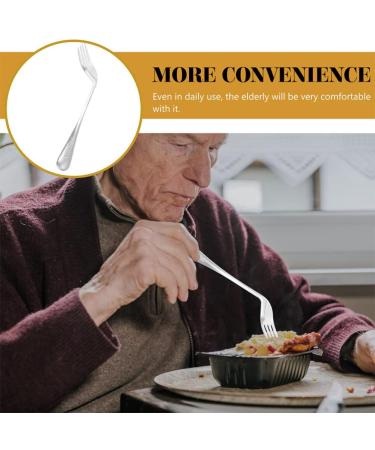 Parkinson's Utensils Set - Adaptive Stainless Steel Spoon & Fork for Disabled Elderly - Easy Grip Self-Feeding Utensils (Right Handed) - Buy Online on GoSupps.com