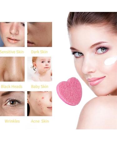 Compressed Cosmetic Spa Facial Sponges Heart Shaped Cleansing Wood Pulp - Buy Online on GoSupps.com