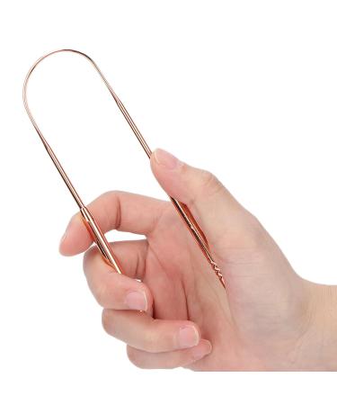 Stainless Steel Tongue Scraper for Adults - U Shape Tongue Cleaner Reduces Bad Breath | Rose Gold 2 Pack - Oral Care Hygiene - Buy Online on GoSupps.com