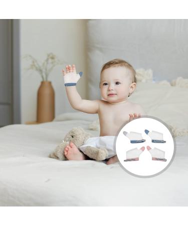 Yardwe Teething Toys: Thumb Sucking Stop Gloves for Baby Boys and Girls - Breathable Finger Thumb Protectors with Wrist Band (2 Pairs, L White) - Buy Online on GoSupps.com
