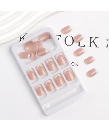 Shop White Press on Nails - Short Square French Acrylic Gel Nail Kit | 24Pcs Fashion Design for Perfect Nail Art - Buy Online on GoSupps.com