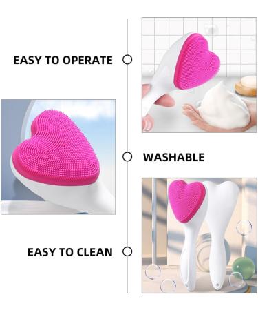 Angoily Love Cleansing Brush Face Scrub Manual Face Wash Brush Face Massaging Brush Skin Care Face Brush Heart Facial Cleaning Brush Manual Facial Washing Brush Handheld Scrubber - Buy Online on GoSupps.com