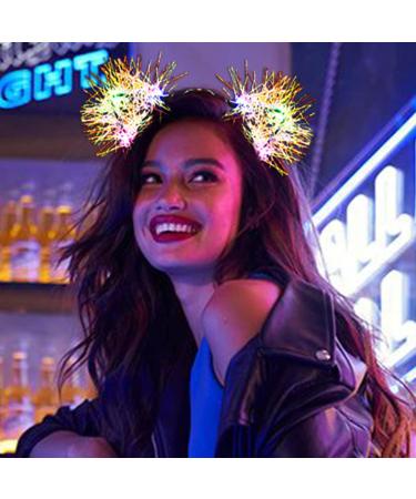BARTOSI Light Up Cat Ears Headband | LED Rave Accessories for Party | Color Change LED Lights | Halloween Hair Accessory for Women - Buy Online on GoSupps.com