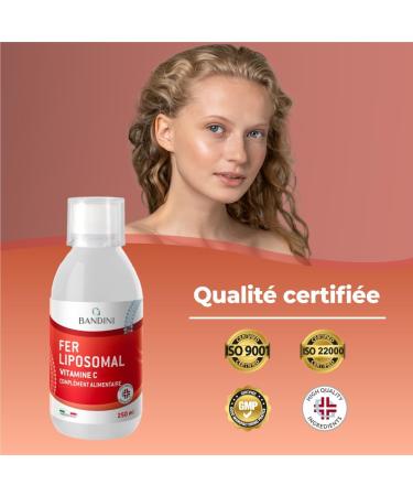 Bandini Liquid Liposomal Iron 250ml | Iron + Vitamin C | High Dosage Enhanced Assimilation & High Bioavailability | Anti-Fa - Buy Online on GoSupps.com
