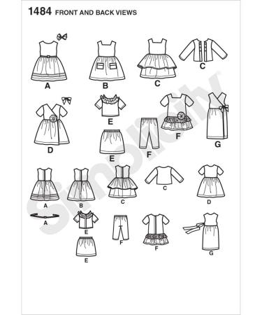 Simplicity 1484 Doll Clothes Sewing Patterns | 18'' Dolls | Shop Now - Buy Online on GoSupps.com
