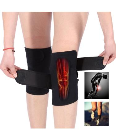 ZJchao Self-Heating Knee Support - Adjustable Tourmaline Magnetic Pad Arthritis Brace | Cold-Proof Open Patella Stabilizer for Pain Relief - Buy Online on GoSupps.com