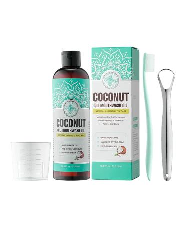 Naturel Bain de Bouche l'Huile Blanchissante 315ML 1PC Contient de l'Huile de Noix de Coco et de Menthe Poivr e