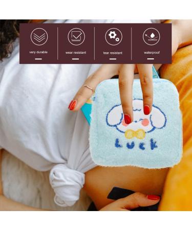Healifty Sanitary Napkin Storage Bag 2pcs Plush Menstrual Pad Makeup Coin Travel Organizer - Buy Online on GoSupps.com