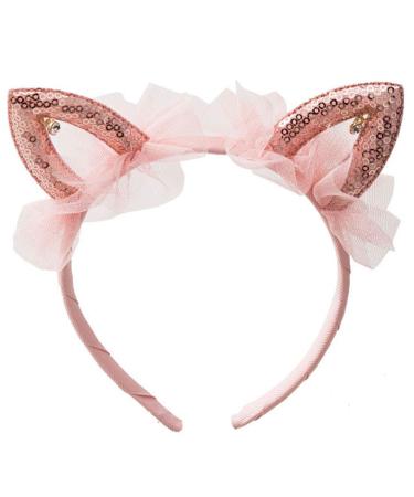 Adorable Kids Girl Sequins Lace Cat Ear Hair Hoop Headband Party Costume Accessory Baby Toddler Headbands As is
