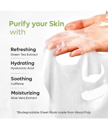 Shop mCaffeine Green Tea Sheet Mask with Niacinamide - Hydrating & Refreshing Skincare for All Skin Types | International Shipping Available - Buy Online on GoSupps.com