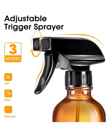 Small Glass Spray Bottles 4 oz - Amber & Clear | Refillable Fine Mist Sprayer for Essential Oils | 2 Pack with Labels Funnel Lids & Pipettes - Buy Online on GoSupps.com