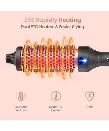 Betahouse Thermal Brush - 1.5 Inch Heated Round Curling Iron & Styling Brush for Blowout Look 9 Heat Settings Dual Voltage Ionic Technology - Perfect for Travel - Buy Online on GoSupps.com