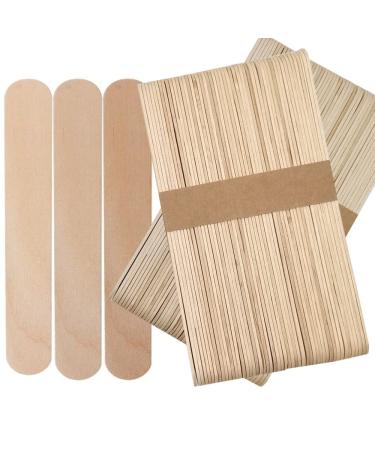 DOSIMIIN 100 Large Waxing Natural Wood Body Hair Removal Sticks Applicator, Craft DIY Size 6X3/4"