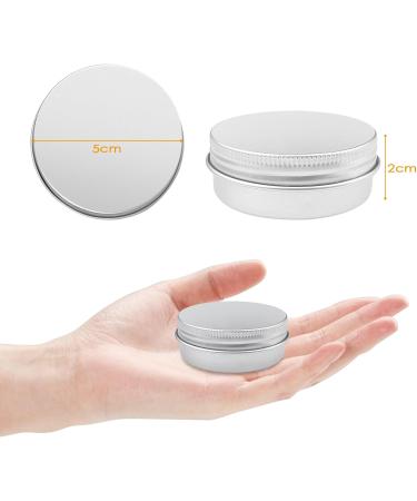 Firschoie 20ml Aluminum Jars Empty Cream Jars with Screw Cap 28 Stickers & 4 Spatulas for Makeup Creams & Mini Candles (Silver) - International Shipping Available - Buy Online on GoSupps.com