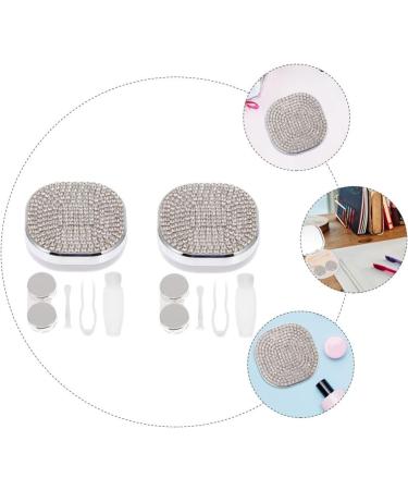 Exceart Makeup Container Set - 2-Piece Rhinestone Contact Lens & Myopia Glasses Case for Travel | Stylish & Practical Beauty Storage - Buy Online on GoSupps.com