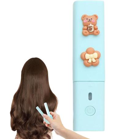 Minii Hair Straightener - Usb Powered Hair Curling Iron 2 in 1 Travel Curling Wand Voltage Curling Iron | Portable Hair Curler Anti-Scald Bangs Curling Iron Suitable for Curly Hair Straighten Fresh Green-send 2 Patch Random - Buy Online on GoSupps.com