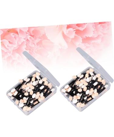 BIUDECO 100 Pcs Makeup Tools Double Head Eyeshadow Brushes Eyeshadow Makeup Brushes Makeup Black Size 2 Black - Buy Online on GoSupps.com