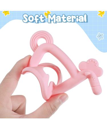 Sratte 3 Pack Silicone Baby Teething Toys for Babies 0-6 Months - Anti-Drop Hand Teether Set for Sucking Needs - Less Dust Baby Chew Toy - Perfect Baby Gift - Buy Online on GoSupps.com