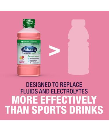 Abbott Pedialyte Advance Care Electrolyte Solution Strawberry Lemonade 1L - 4 Count - Buy Online on GoSupps.com