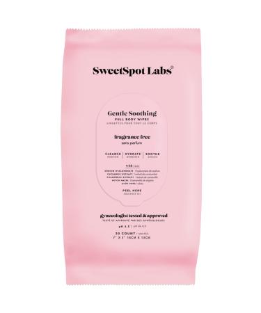 SweetSpot Labs Feminine Wipes for Sensitive Skin, Unscented, with Witch Hazel and Aloe Vera, pH balanced Body Wipes for Women, 30 Wipes 00 - Unscented