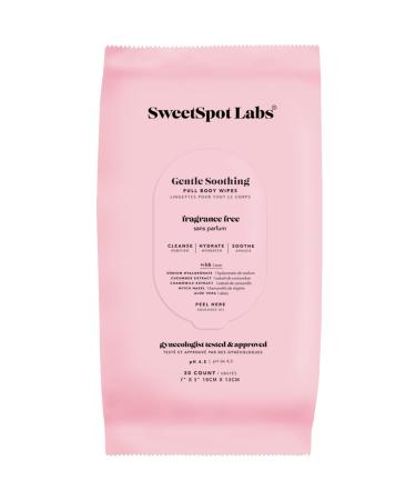 SweetSpot Labs Feminine Wipes for Sensitive Skin, Unscented, with Witch Hazel and Aloe Vera, pH balanced Body Wipes for Women, 30 Wipes 00 - Unscented