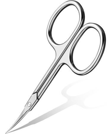 Sandalfon Scissors Extra Sharp Curved Nails Stainless Steel Cuticle Scissors Beauty Scissors for Eyebrows Nails Facial Hair Mustache Nose Hair