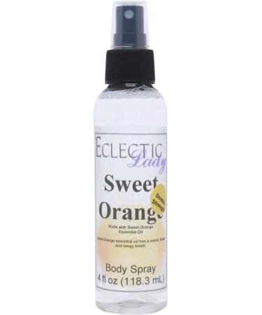 Sweet Orange Essential Oil Body Spray (Double Strength) 4 ounces Body Mist for Women with Clean Light & Gentle Fragrance Long Lasting Perfume with Comforting Scent for Men & Women Cologne with Double Strength 4 Fluid Ounces