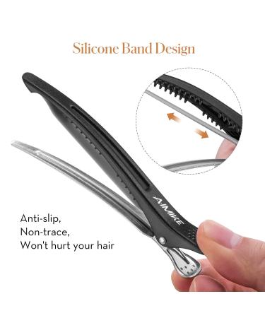 AIMIKE 4pcs Non-Slip Hair Clips for Styling & Sectioning | Salon Quality Duckbill Clips - White & Black - Buy Online on GoSupps.com
