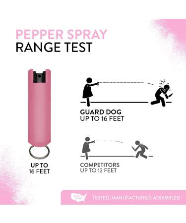 Guard Dog Security Quick Action Pepper Spray Keychain | Maximum Strength MC 1.44 | Made in USA | Light Pink - Buy Online on GoSupps.com