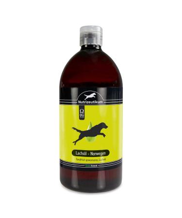 Greenhound Schecker feed oil - 100% salmon oil from Norway - 1l - High -quality oil from the Norwegian salmon with 84.5% unsaturated fatty acids 1 l (1 Pack)