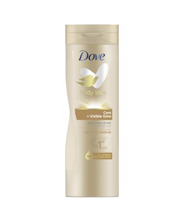 Dove Care + Visible Glow Fair to Medium Gradual Self-Tanning Lotion for Sunny Skin for All Skin Types 400ml (Pack of 6)