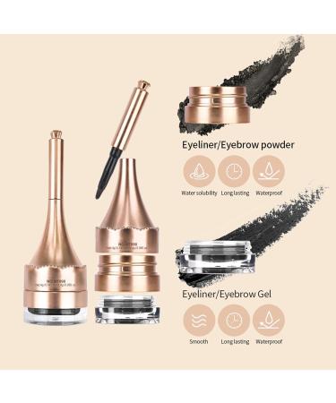LXZJJM Waterproof 2-in-1 Deluxe Brow Pomade & Eyeliner Gel - Long-lasting Natural Brow Definition Eyebrow & Eyeliner Makeup Set Net content 6.4g/0.23 oz. (02#Brown) - Buy Online on GoSupps.com