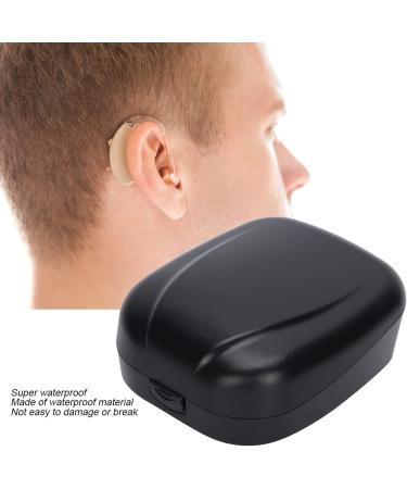 Summer gift Hearing Aid Box Sturdy Portable Hearing Aid Storage Box for Hearing Aid Convenient Plastic + Silicone 2.8 x 2.5x 1.2in(black) - Buy Online on GoSupps.com