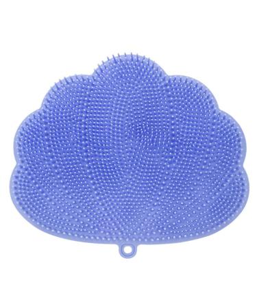 Shower foot massager scrubber with suction cups wall-mounted back scrubber for shower free-handed foot scurry mat durable easy to use 30 x 25.5 cm blue