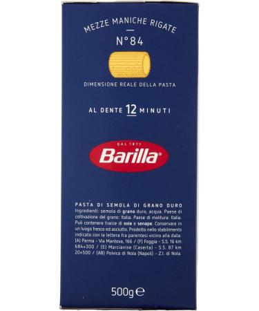  Italian Gourmet E.R. Pack of 20 Barilla Mezze Maniche Rigate No. 84 pasta 100% Italian pasta 500g + Italian gourmet polpa 400g - Buy Online on GoSupps.com