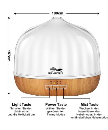 500ml Aroma Diffuser & Humidifier Automatic Shutdown Waterless Operation Silent Multi-Color LED Light for Essential Oils - Shop Internationally! - Buy Online on GoSupps.com