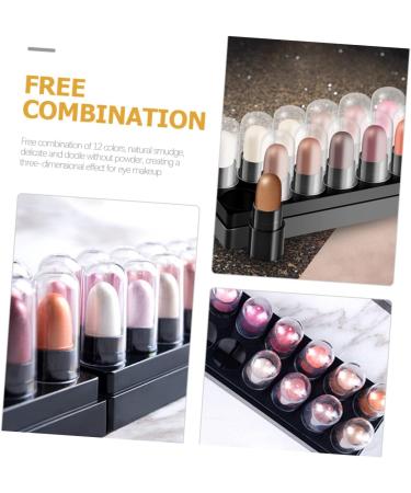 TOVINANNA 12pcs 12 Shadow Box Eye Shadow Glitter Colored Pencil Highlight Kit Crayon Plastic Eyes - Buy Online on GoSupps.com