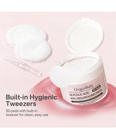 Glycolic Acid 20% Resurfacing Pads (50 Count), Exfoliating Peel Pads for Face, Skin Pore Resurfacing & Radiance, Exfoliating Toner Facial Pads with Oil, Salicylic Acid & Vitamins E, B3, B5 Pink 50 Count (Pack of 1) - Buy Online on GoSupps.com