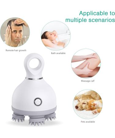 ORIA Portable Electrical Head & Full Body Massager - 4 Kneading Heads 3 Modes Wireless Silicone Pet Massage Device for Dogs & Cats - Buy Online on GoSupps.com