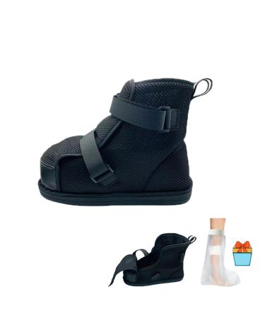 Medical boots post-operative shoes adjustable walking shoes orthopedic boots for foot or toe fractures bunions or hammer toes regardless of left or right foot(mesh-S) Black High top-mesh Small
