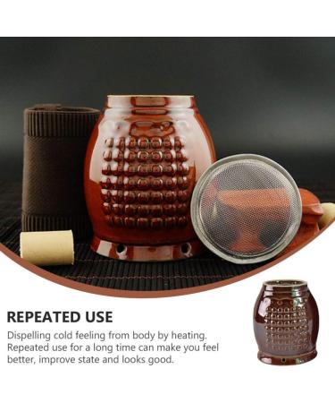 FARUTA 1 Set Cloth Cover Ceramic Moxibustion Pot - Manual Moxa Massage Burner for Pain Relief | International Shipping - Buy Online on GoSupps.com