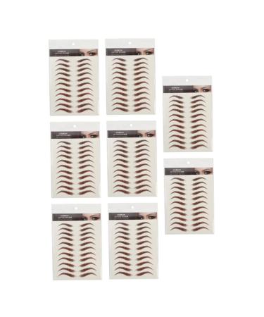 BIUDECO Eyebrow Pen 9 Sheets Waterproof Eyebrow Stickers Eyebrow Transfers Stickers for Women Temporary Brow Tattoos 6d