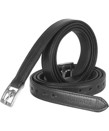 Equinate Leather Stirrup Leathers 160 Black - Premium Quality with Stainless Steel Buckles for Superior Performance - International Shipping Available - Buy Online on GoSupps.com