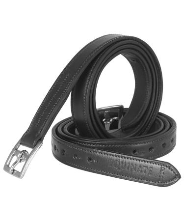 Equinate Leather Stirrup Leathers Superior with Stainless Steel Buckles 140 Black