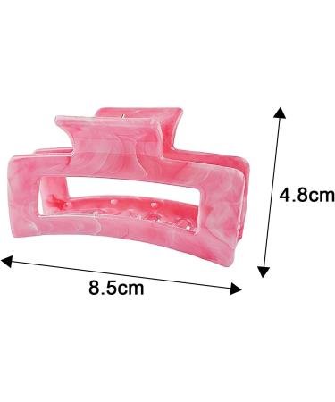 Gradient Hair Clip Hair Claw Clip Women Hair Claw Hollow Geometric Rectangle Colorful Cloud Pattern Hair Clip Strong Grip Back Head Clip Pink - Buy Online on GoSupps.com