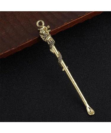 Ximimark 12 pcs Vintage Brass Dragon Ear Spoons - Intricately Carved Ear Cleaning Tool & Safe Wax Remover Keychain Pendant for Optimal Ear Hygiene - Buy Online on GoSupps.com