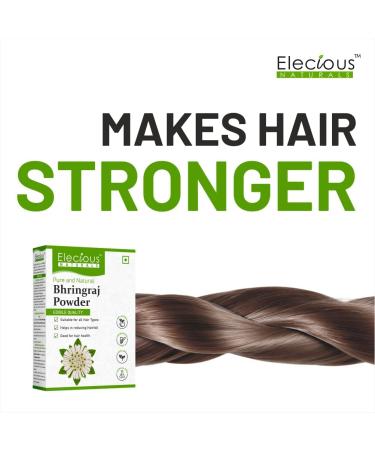 Elecious Bhringraj Powder for Hair Growth - 200G | Edible Preservative-Free Ideal for Hair Packs Oils & All Hair Types - Buy Online on GoSupps.com